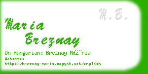 maria breznay business card